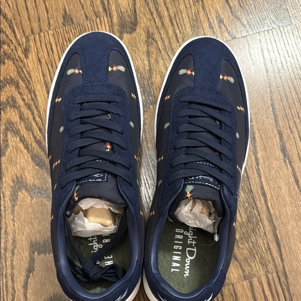 Straight Down Blue Patterned Sneakers, Never Worn